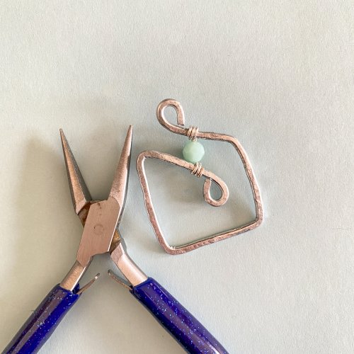 Margot Potter's Soft Square Earrings - , Contemporary Wire Jewelry, Loops, Wire Loop, Wrapped Wire Loop, trim wire tails